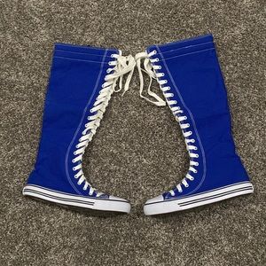 West Blvd blue knee high converse shoe